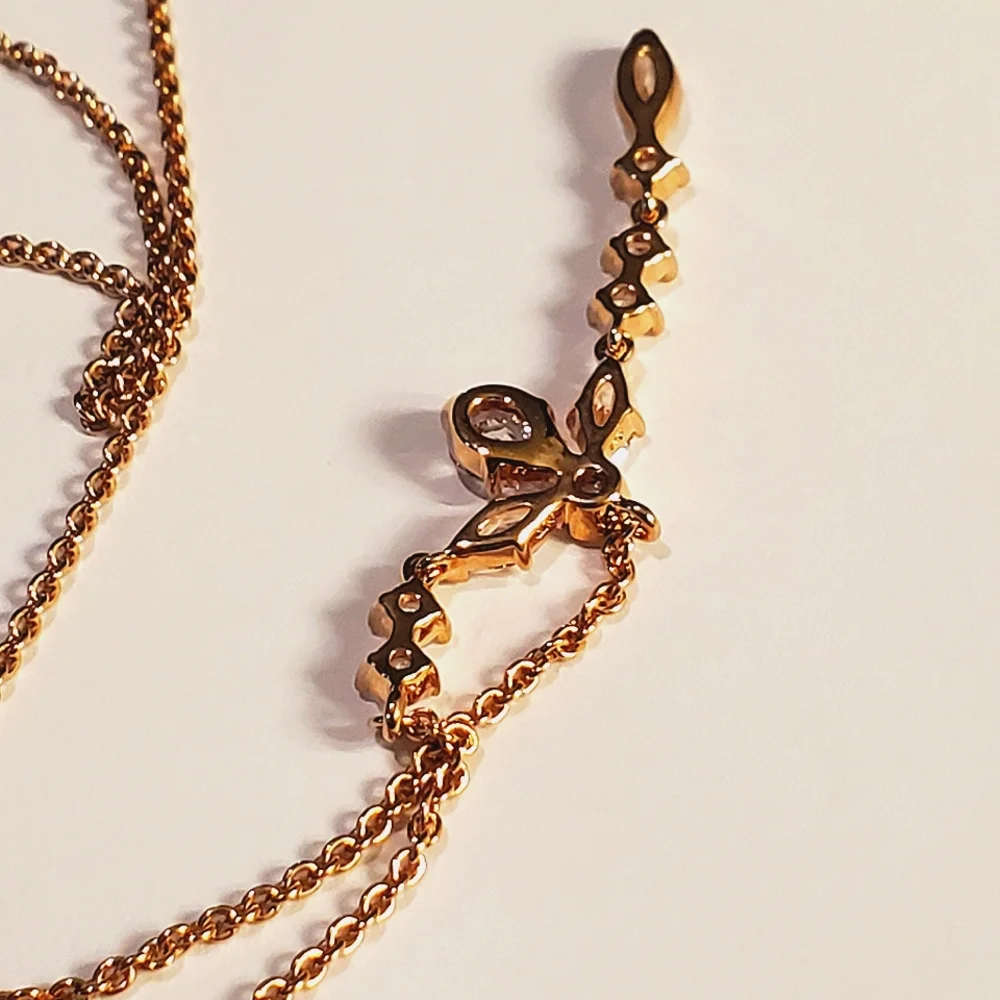 Authentic NEW Pandora Herbarium Cluster Drop Collier Necklace 14K RGP CZ